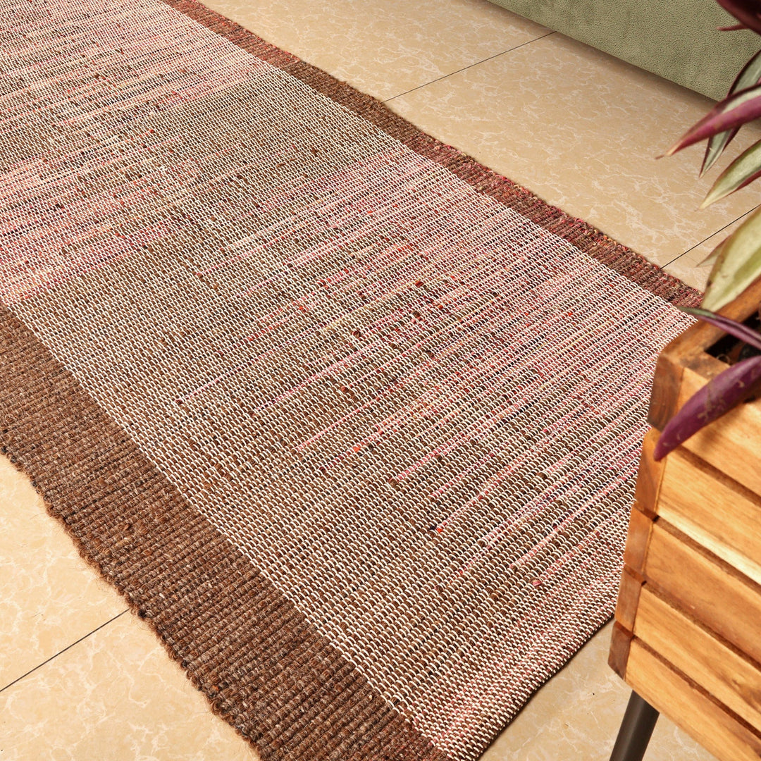 Handwoven Warm-Toned Wool Blend Area Rug (2.5x5) - Armenian Dawn