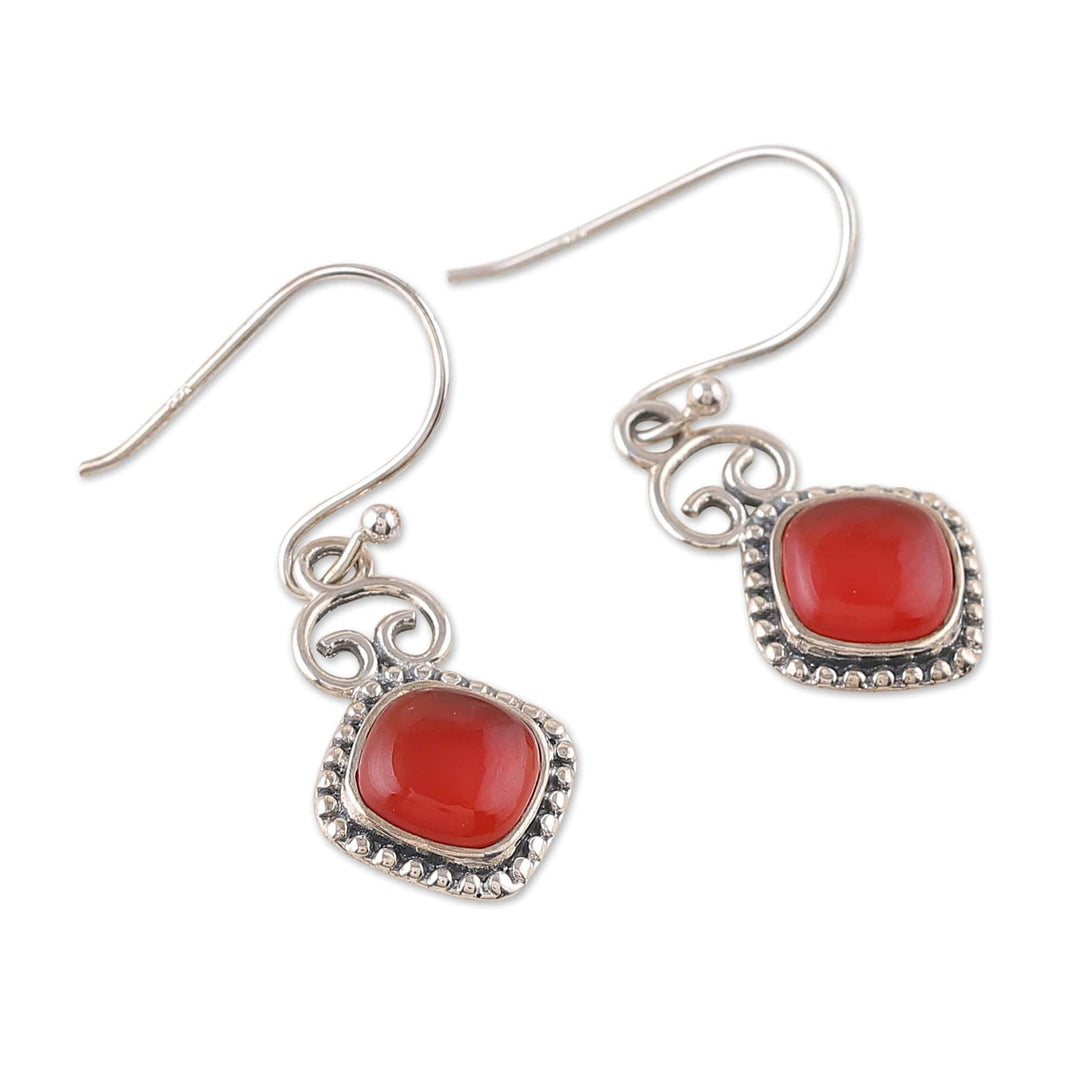Classic Sterling Silver and Carnelian Dangle Earrings - Classic Confidence