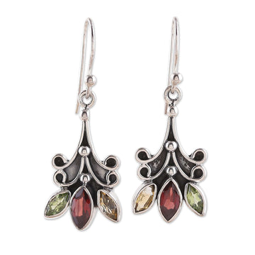 2-Carat Marquise-Shaped Multi-Gemstone Dangle Earrings - Classic Marquise