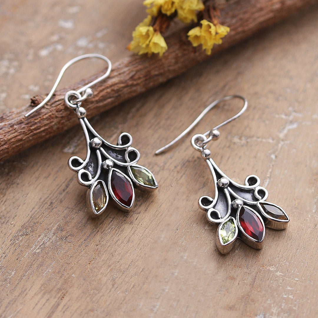 2-Carat Marquise-Shaped Multi-Gemstone Dangle Earrings - Classic Marquise