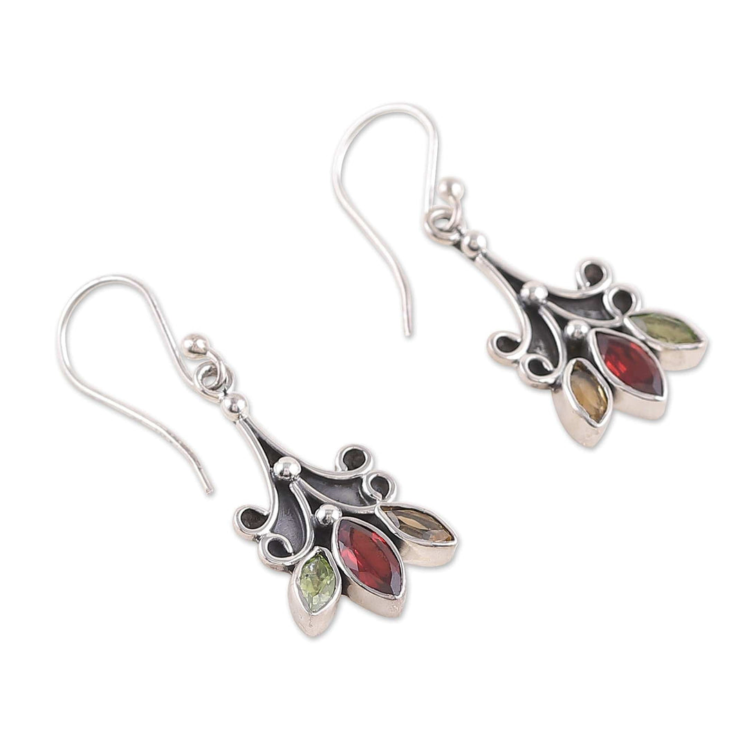 2-Carat Marquise-Shaped Multi-Gemstone Dangle Earrings - Classic Marquise