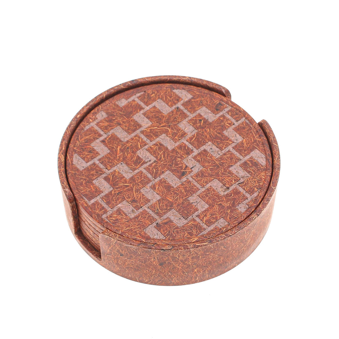 Set of 6 Spice Recycled Coconut Fiber Bio-Composite Coasters - Spice Ideas
