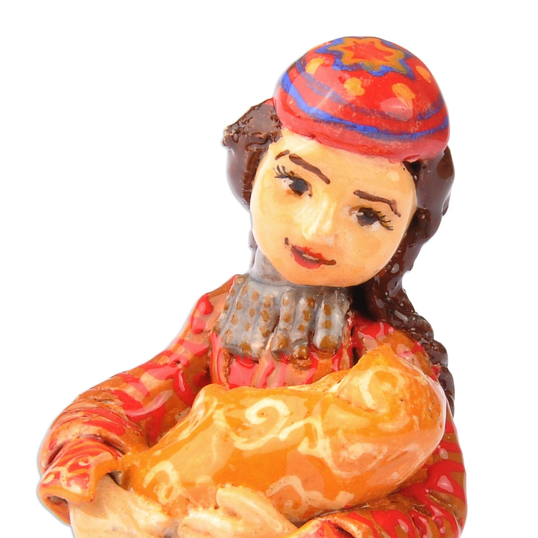 Hand-Painted Ceramic Figurine of Vaspurakan Lady - The Woman from Vaspurakan