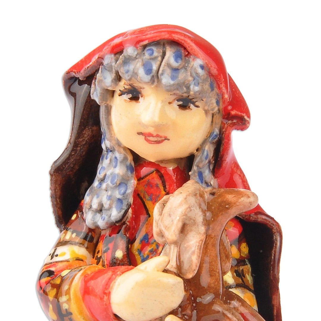 Hand-Painted Ceramic Figurine of Taron Lady - The Woman from Taron