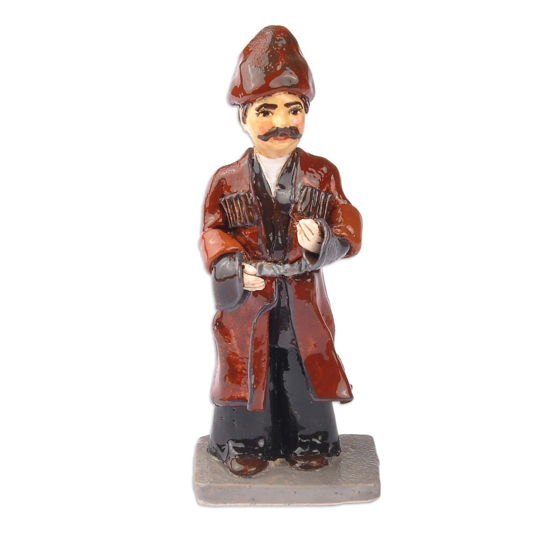 Hand-Painted Ceramic Figurine of Nukh Gentleman - The Man from Nukh