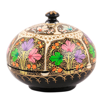 Wood & Papier Mache Decorative Box Hand-Painted in - Enchanting Blooms
