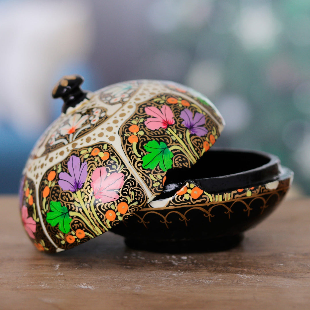 Wood & Papier Mache Decorative Box Hand-Painted in - Enchanting Blooms