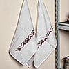 Arrow-Themed Burgundy and Beige Cotton Tea Towels (Pair) - Burgundy Saga