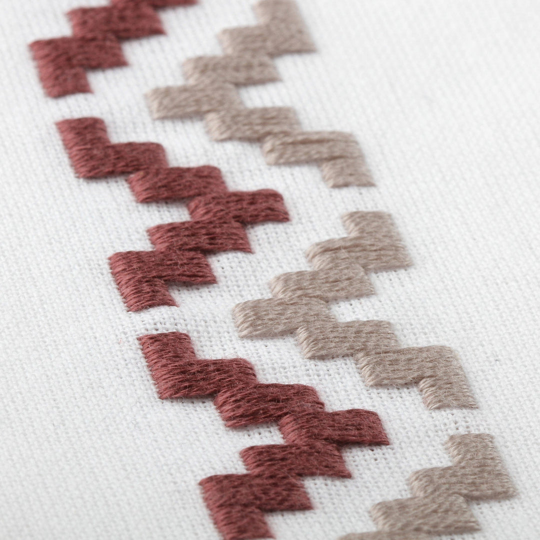 Arrow-Themed Burgundy and Beige Cotton Tea Towels (Pair) - Burgundy Saga