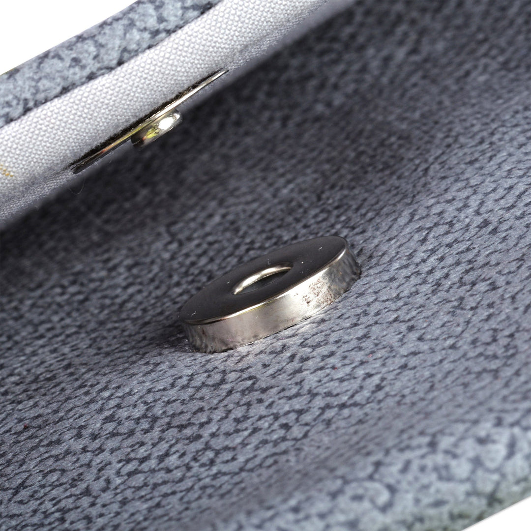 Hand-Painted Floral Grey Velvet Clutch from Armenia - Armenian Breeze