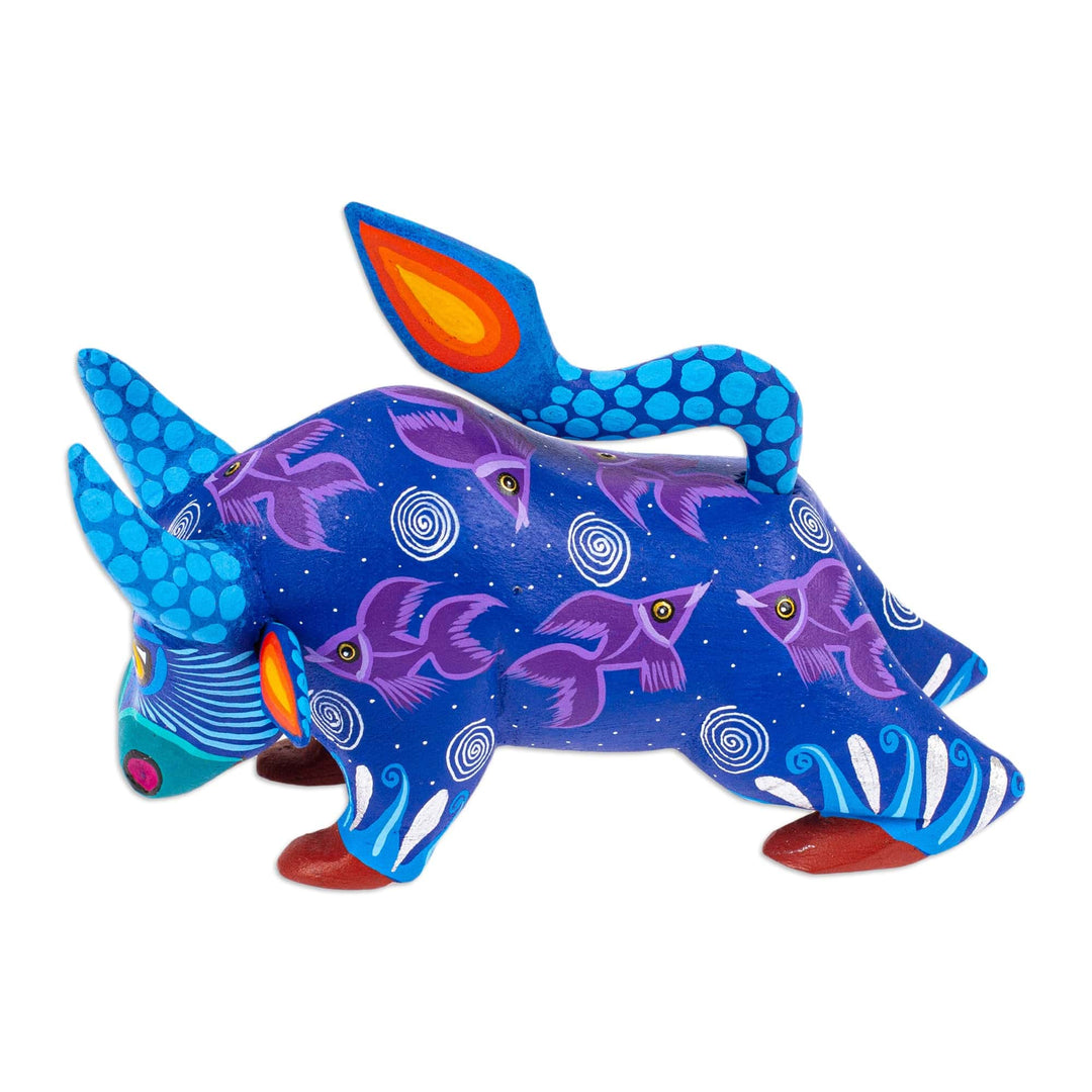 Handpainted Copal Wood Alebrije Bull Sculpture - Oaxaca Bull