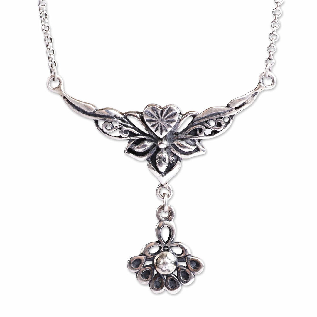 Antiqued Finish Classic Sterling Silver Pendant Necklace - Eden Blessings