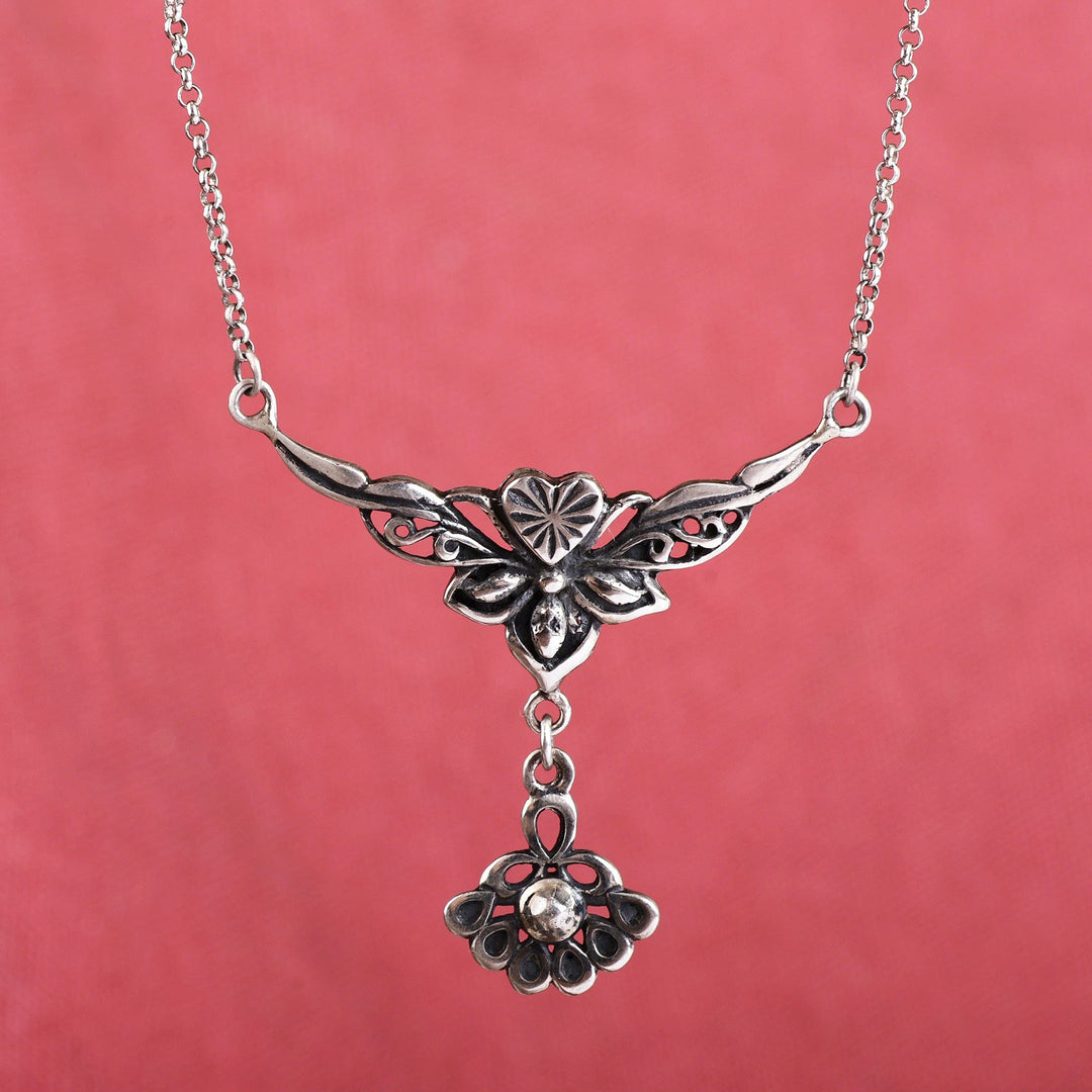 Antiqued Finish Classic Sterling Silver Pendant Necklace - Eden Blessings