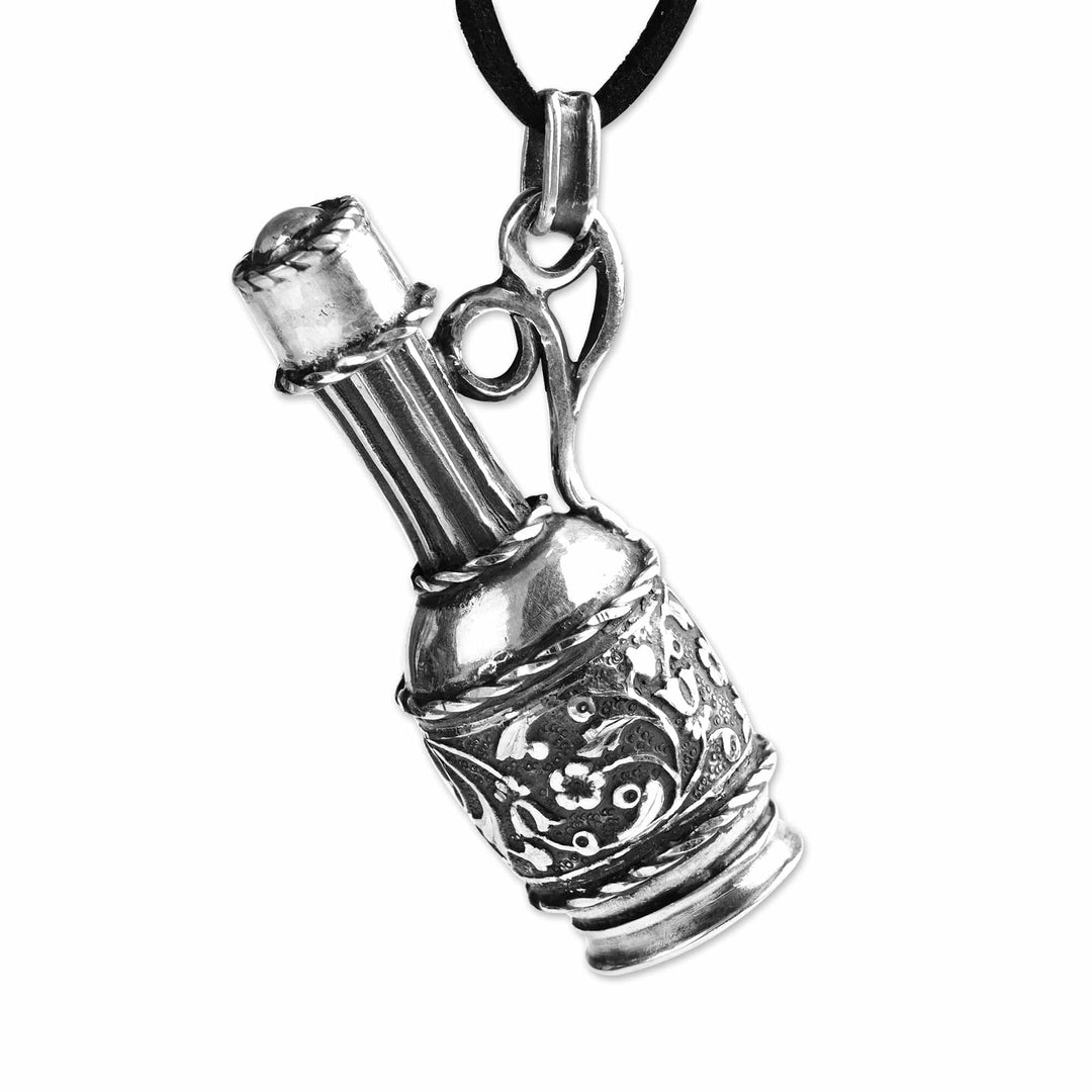 Antiqued Finish Bottle-Shaped Locket Pendant Necklace - Secret Scent