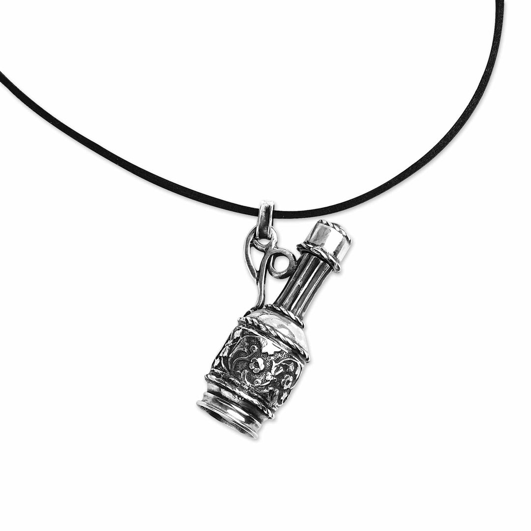 Antiqued Finish Bottle-Shaped Locket Pendant Necklace - Secret Scent
