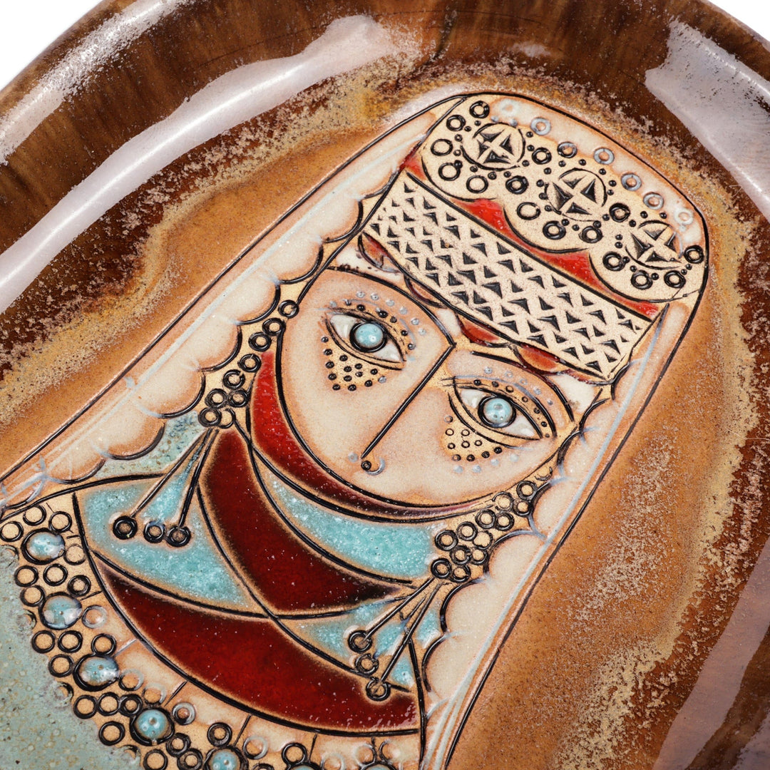 Glazed Ceramic Plaque of Armenian Goddess of Fertility - Goddess of Fertility
