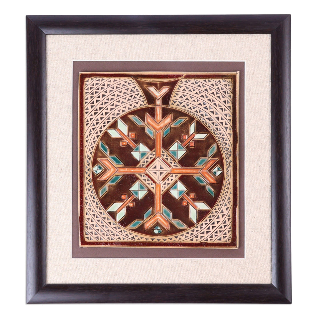 Pomegranate-Themed Traditional Ceramic and Wood Wall Art - New Beginnings