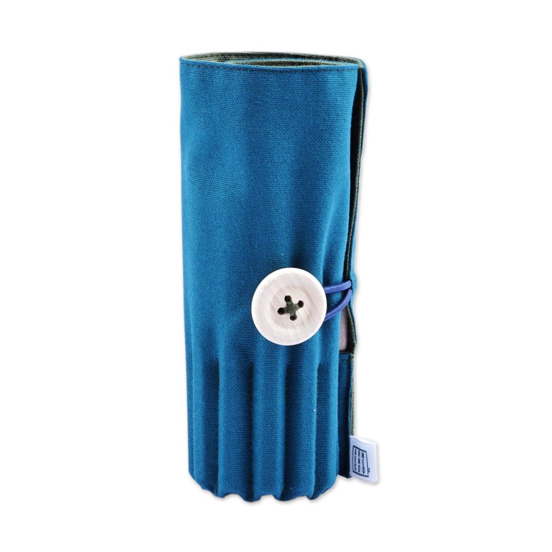 Wooden Colored Pencil Set with Teal and Green Cotton Case - Harmony Palette