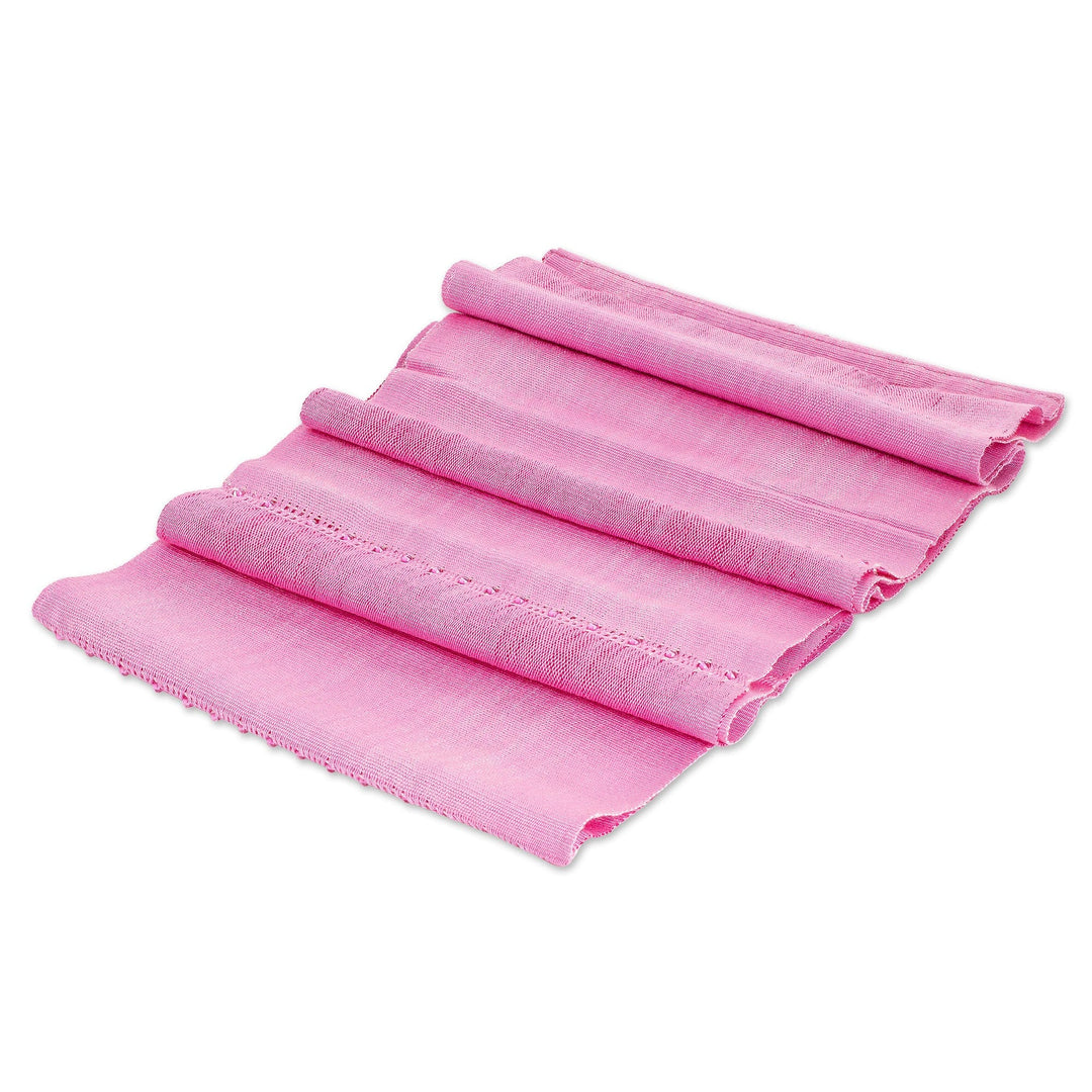 Pink Cotton Beaded Infinity Scarf Hand-Woven in Guatemala - Endless in Pink