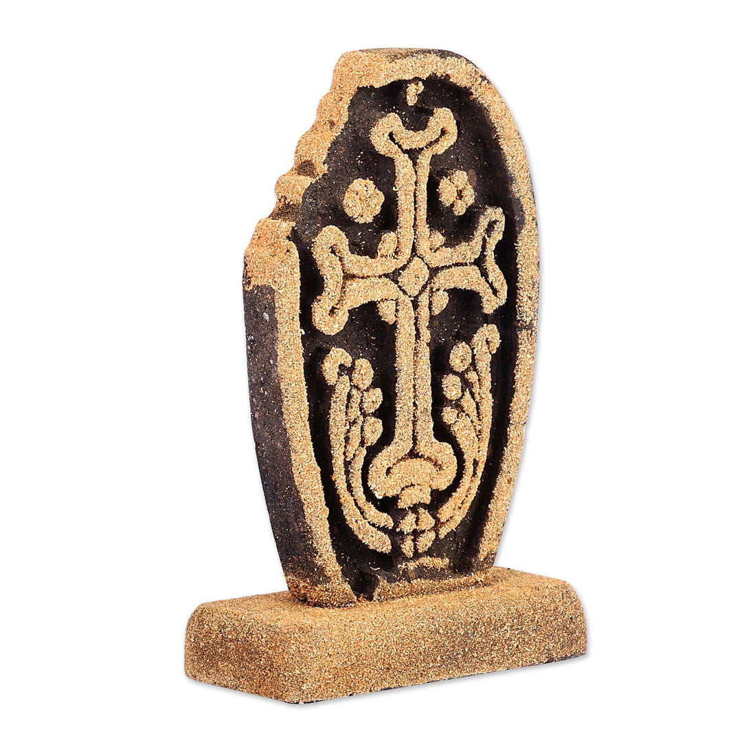 Handmade Antique Tuff Stone Khachkar Stela Sculpture (Small) - Echmiadzin Memory