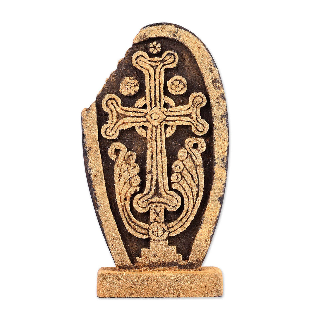 Handmade Antique Tuff Stone Khachkar Stela Sculpture (Large) - Echmiadzin Memory