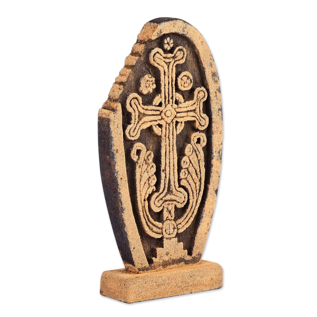 Handmade Antique Tuff Stone Khachkar Stela Sculpture (Large) - Echmiadzin Memory