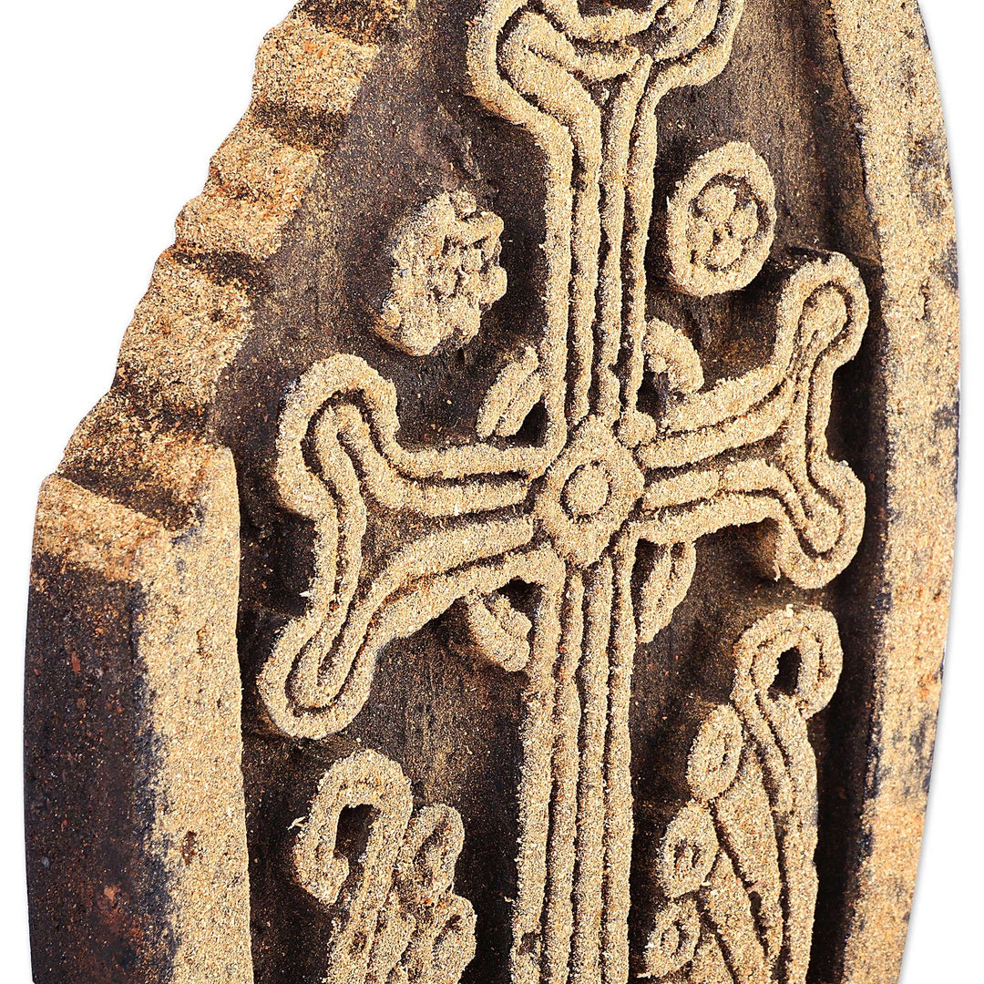Handmade Antique Tuff Stone Khachkar Stela Sculpture (Large) - Echmiadzin Memory