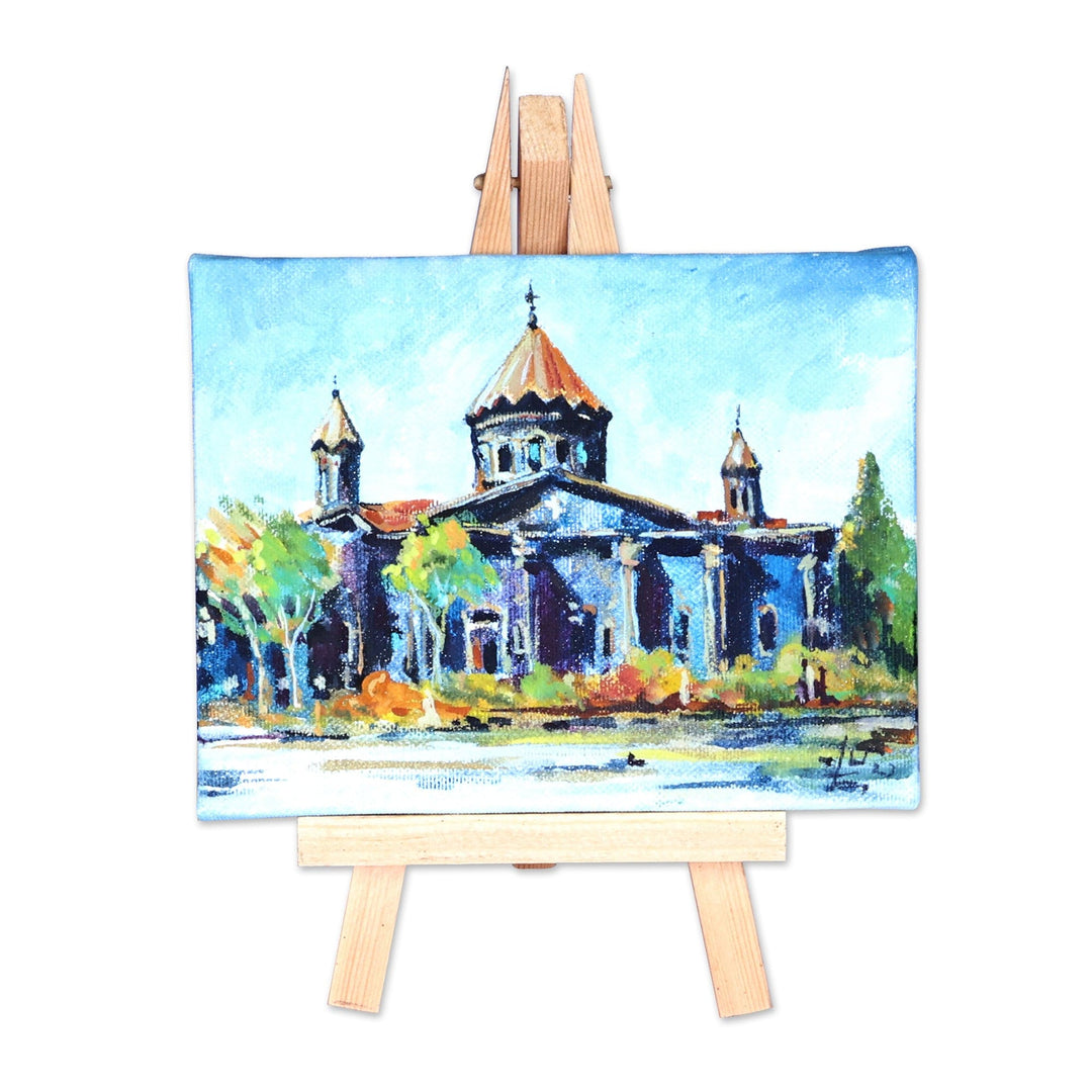 Impressionist Watercolor Painting of Cathedral at Day - Holy Mother of God Church I