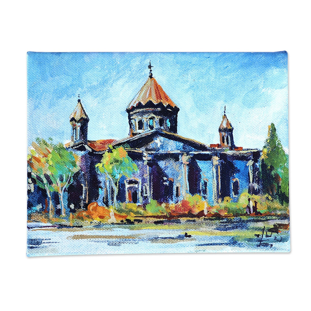 Impressionist Watercolor Painting of Cathedral at Day - Holy Mother of God Church I