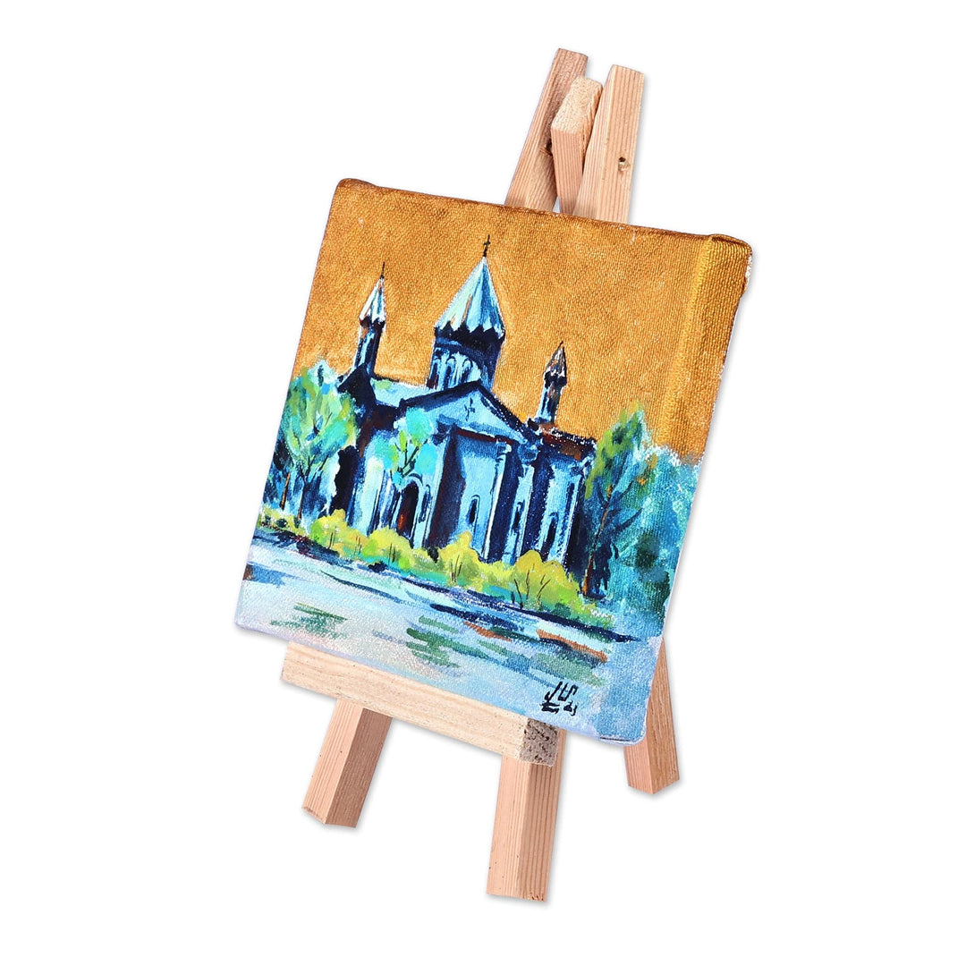 Impressionist Watercolor Painting of Cathedral at Evening - Holy Mother of God Church II
