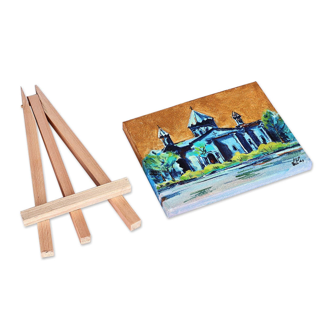 Impressionist Watercolor Painting of Cathedral at Evening - Holy Mother of God Church II