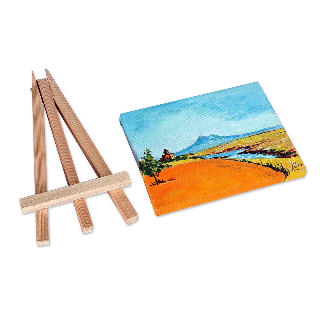 Impressionist Watercolor Painting of Monastery and Landscape - Marmashen Monastery