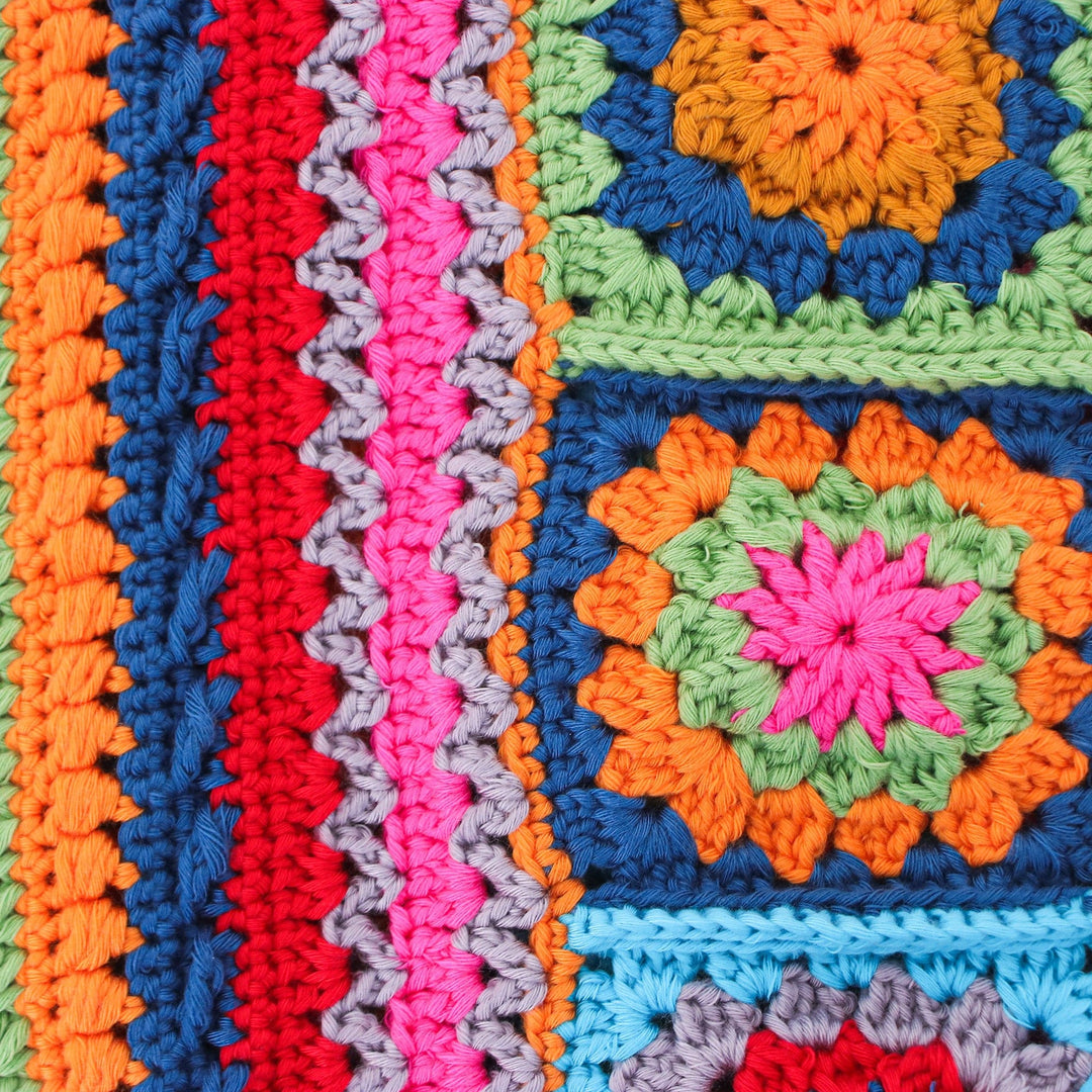 Crocheted Colorful Sling with Coconut Shell Button Closure - Daily Colors