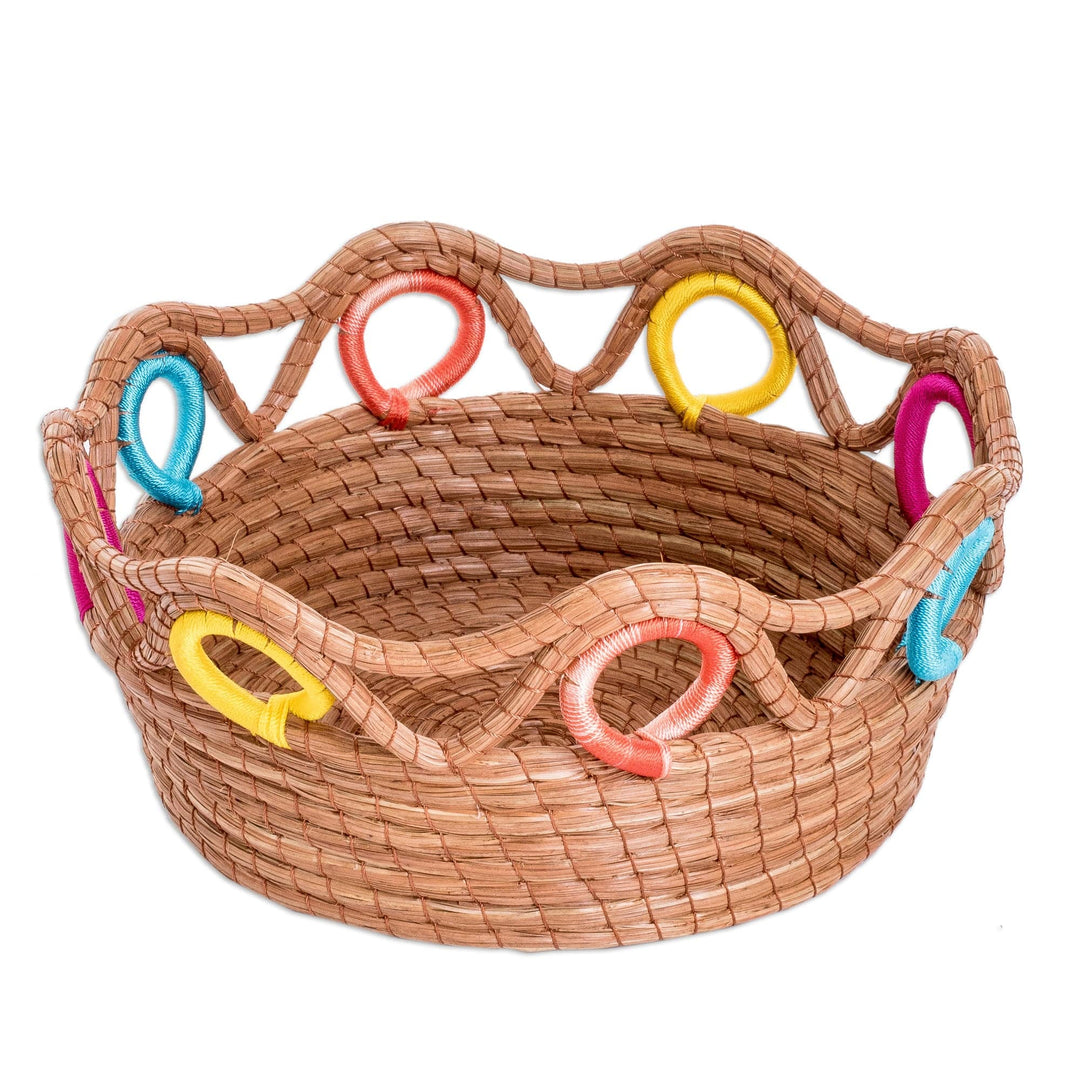 Handcrafted Colorful Natural Fiber Basket Made in Guatemala - Culture of Colors