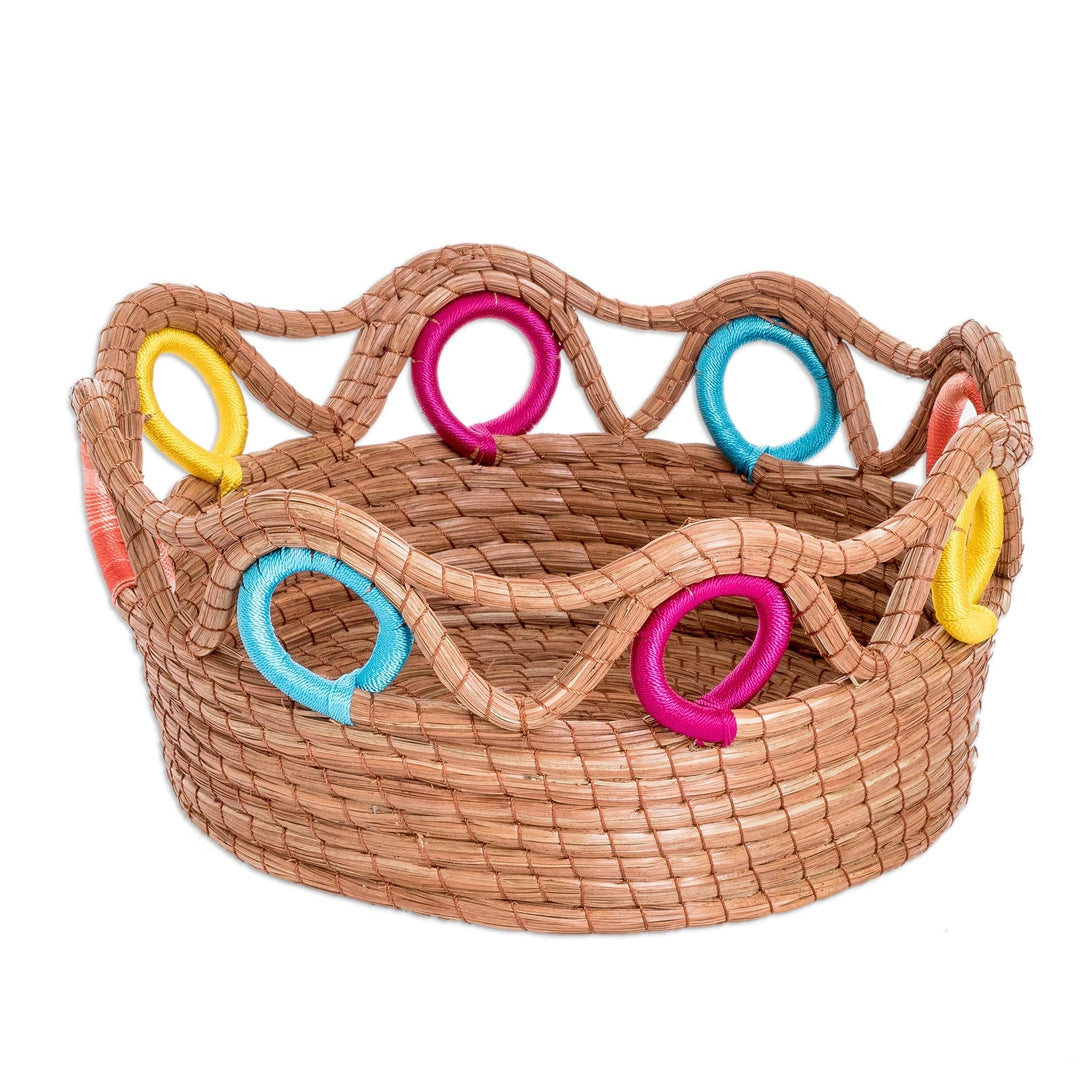 Handcrafted Colorful Natural Fiber Basket Made in Guatemala - Culture of Colors