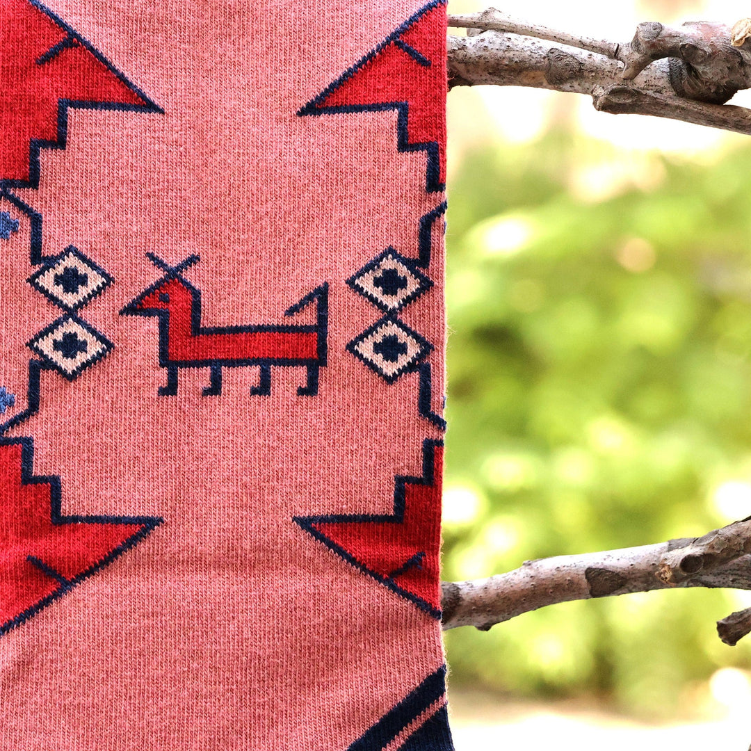 Cotton Blend Socks Adorned with Traditional Armenian Motifs - Armenian Traveler