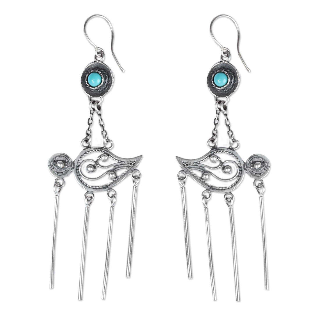 Reconstituted Turquoise Statement Chandelier Earrings - Island's Splendor