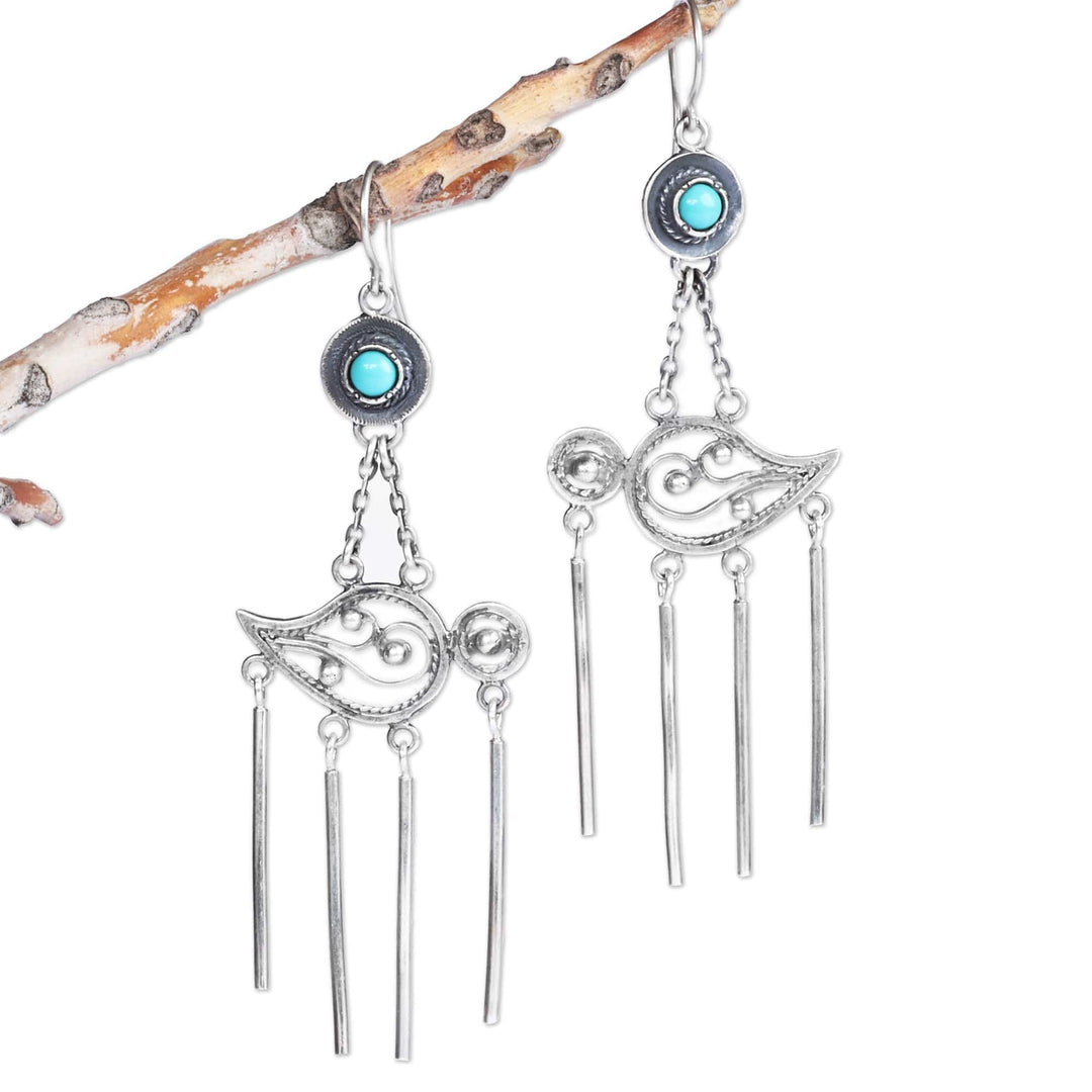 Reconstituted Turquoise Statement Chandelier Earrings - Island's Splendor