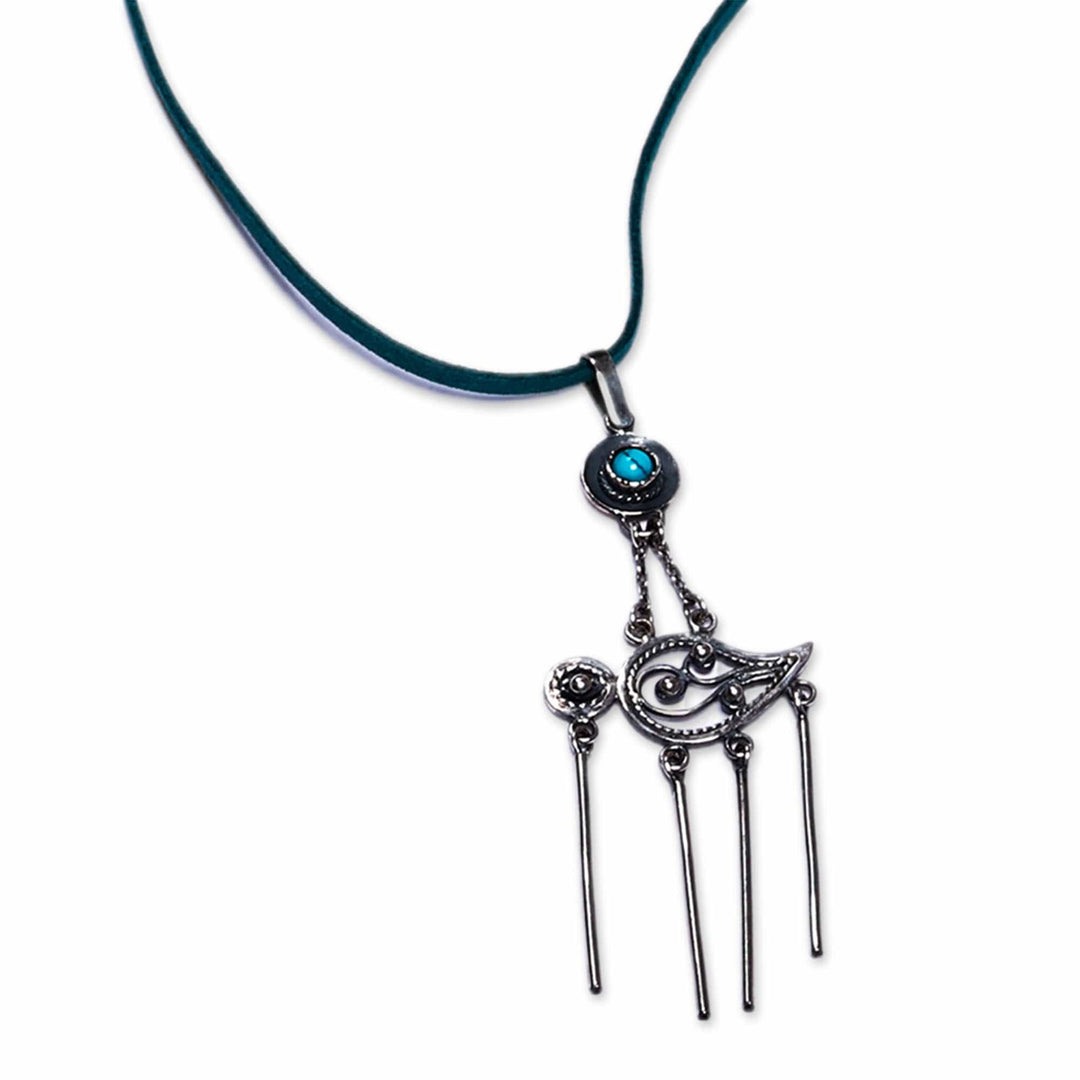 Reconstituted Turquoise Statement Pendant Necklace - Island's Splendor