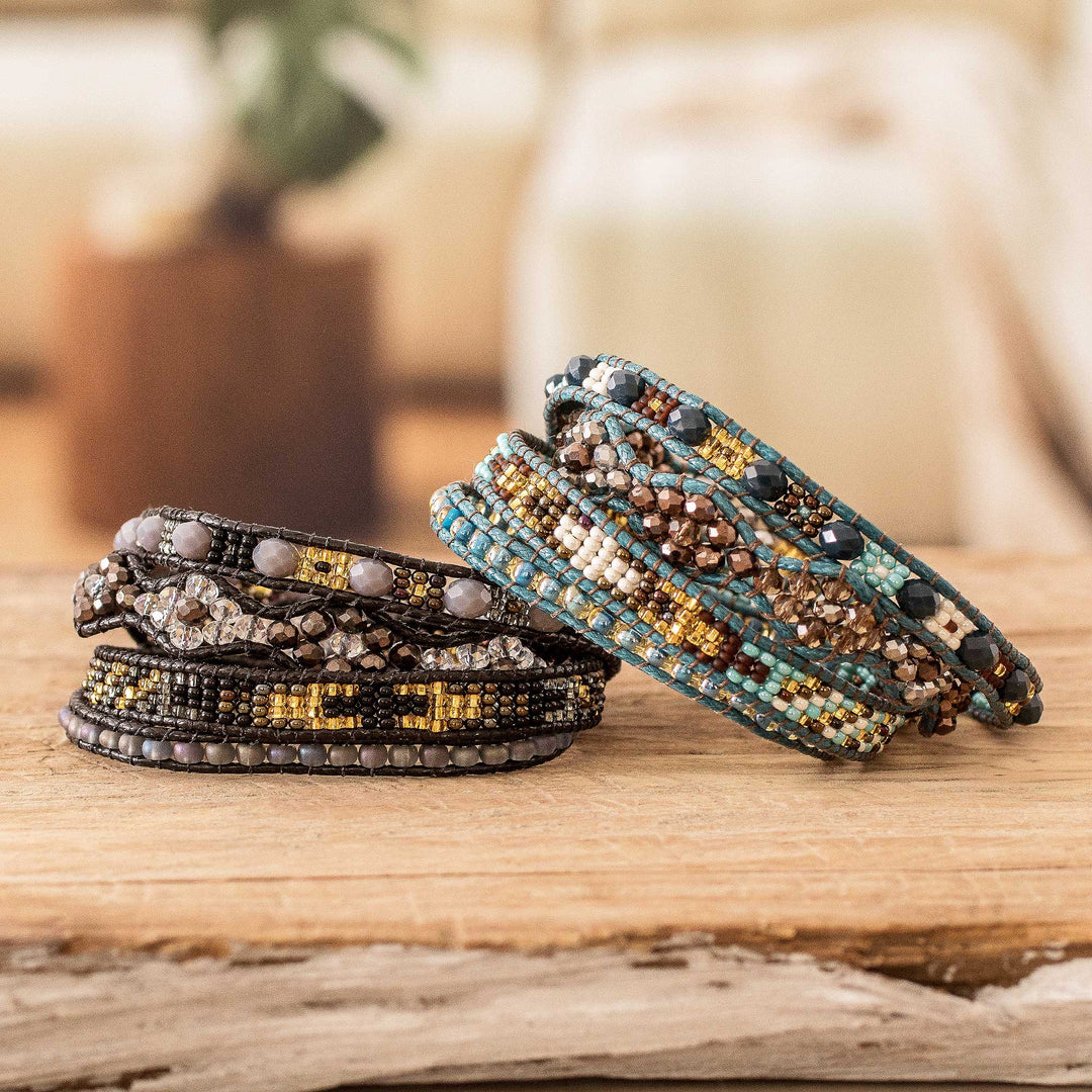 Handcrafted Beaded Positive Energy Long Wrap Bracelets - Compassion and Guidance