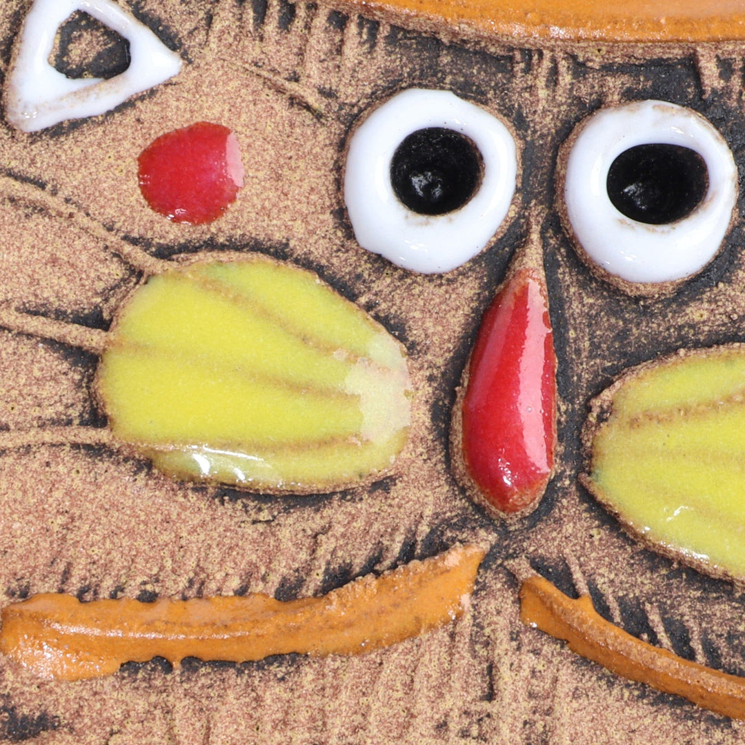 Traditional Cat and Music-Themed Ceramic Magnet from Armenia - Feline Emblem