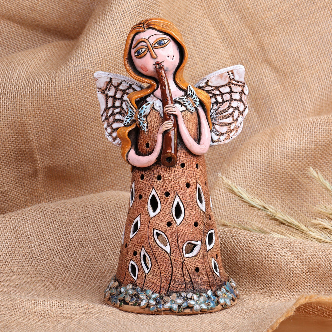 Handcrafted Whimsical Mother Nature Ceramic Sculpture - Planet's Sounds