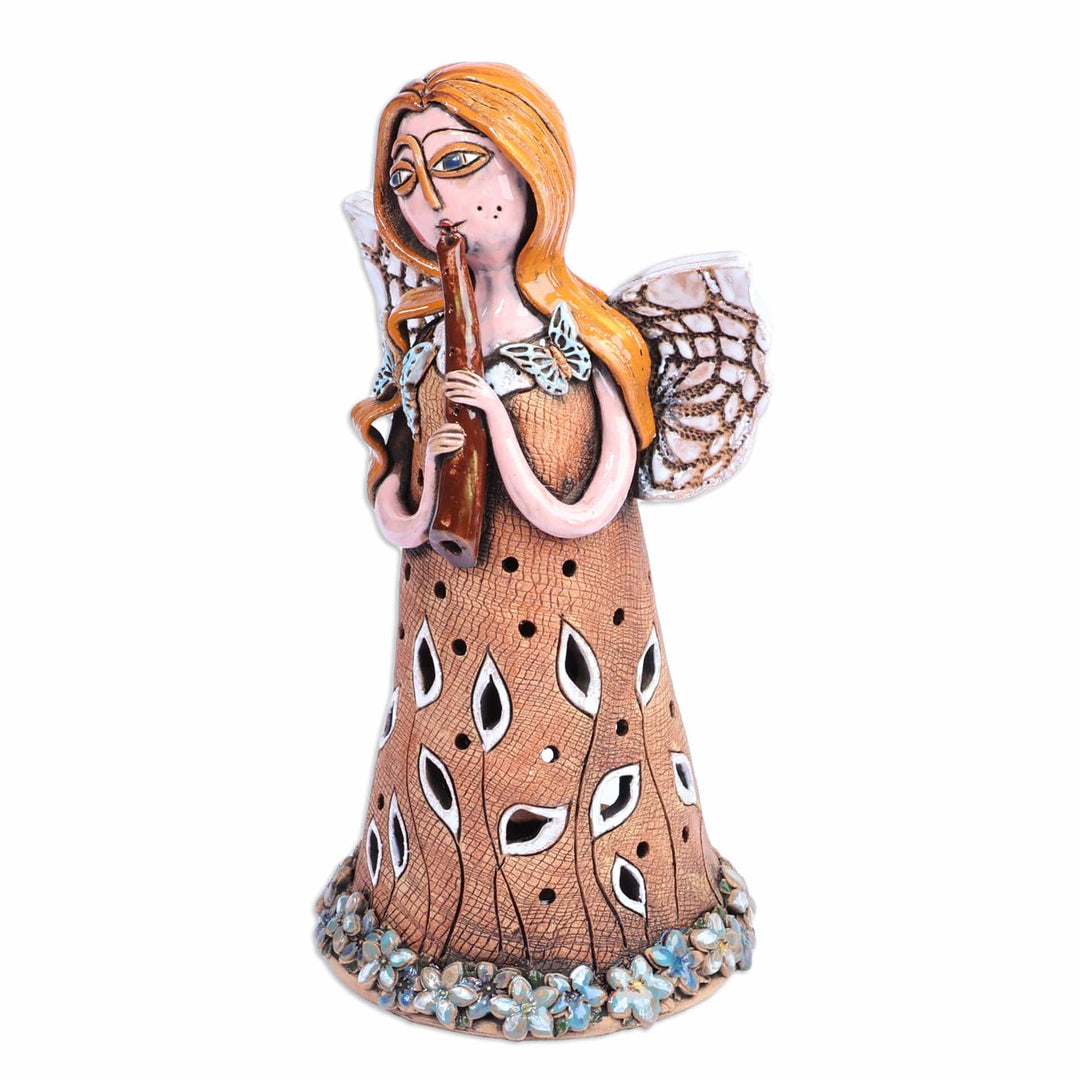 Handcrafted Whimsical Mother Nature Ceramic Sculpture - Planet's Sounds