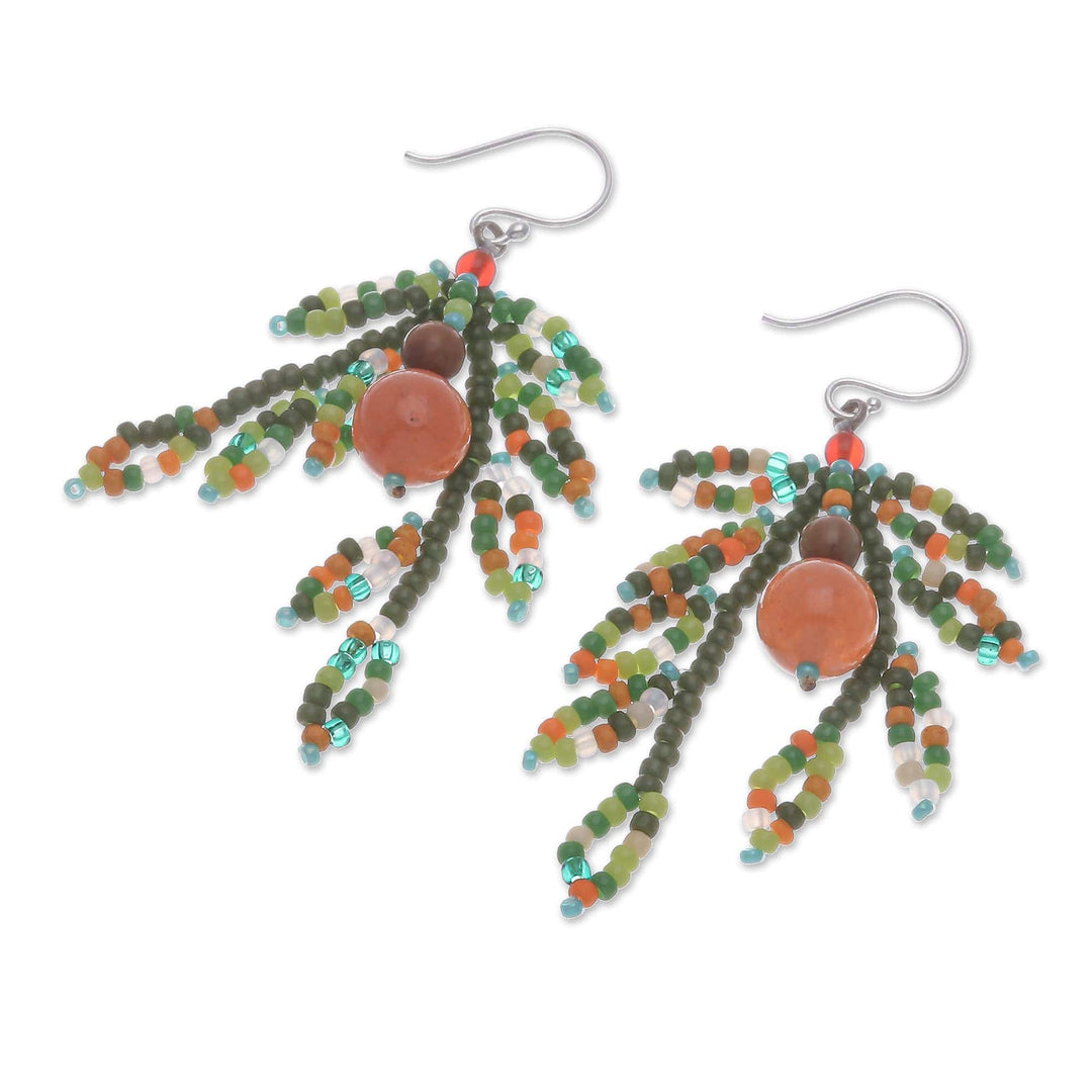 Dangle Earrings with Multi-Gemstone Beads from Thailand - Chic Spirit