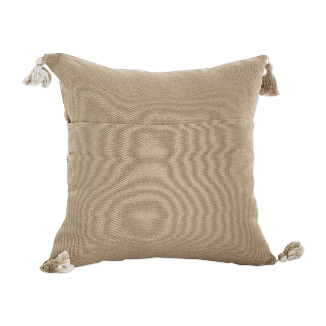 Diamond-Patterned Sage and Ivory Cotton Cushion Cover - Sage of Diamonds