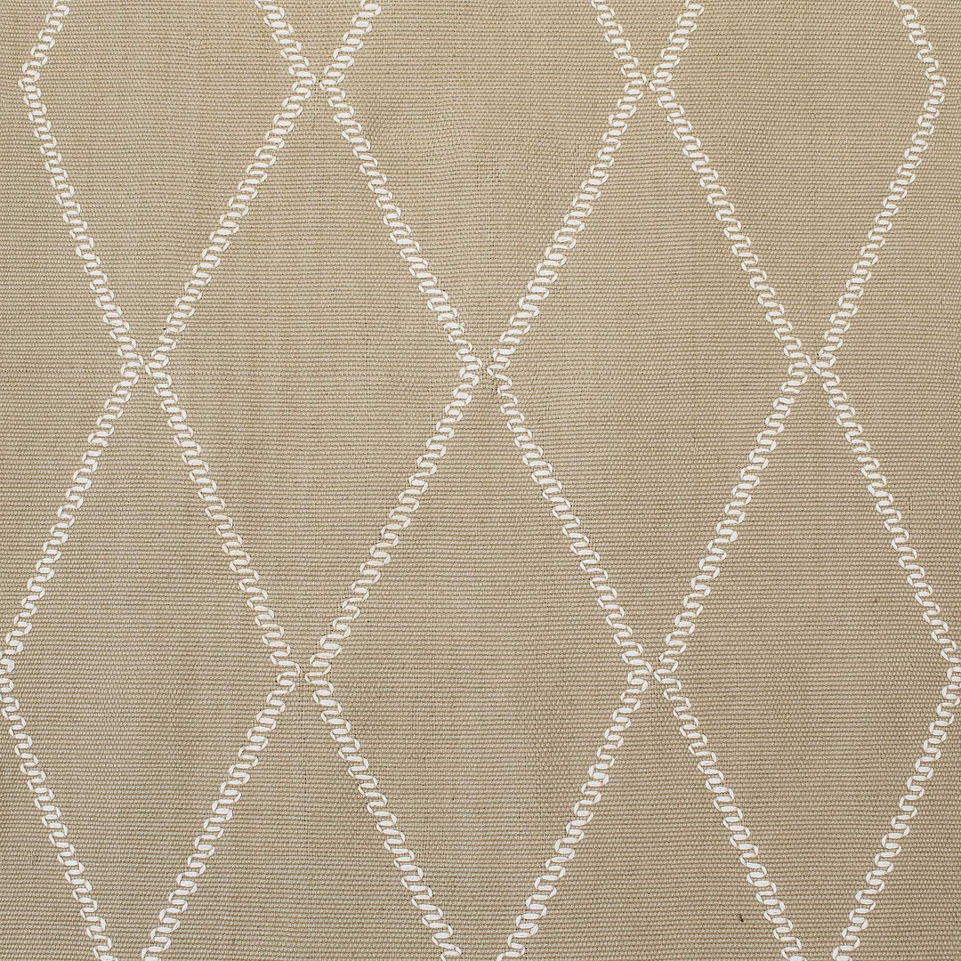 Hand-Woven Green Cotton Table Runner with Diamond Motifs - Diamond Paths