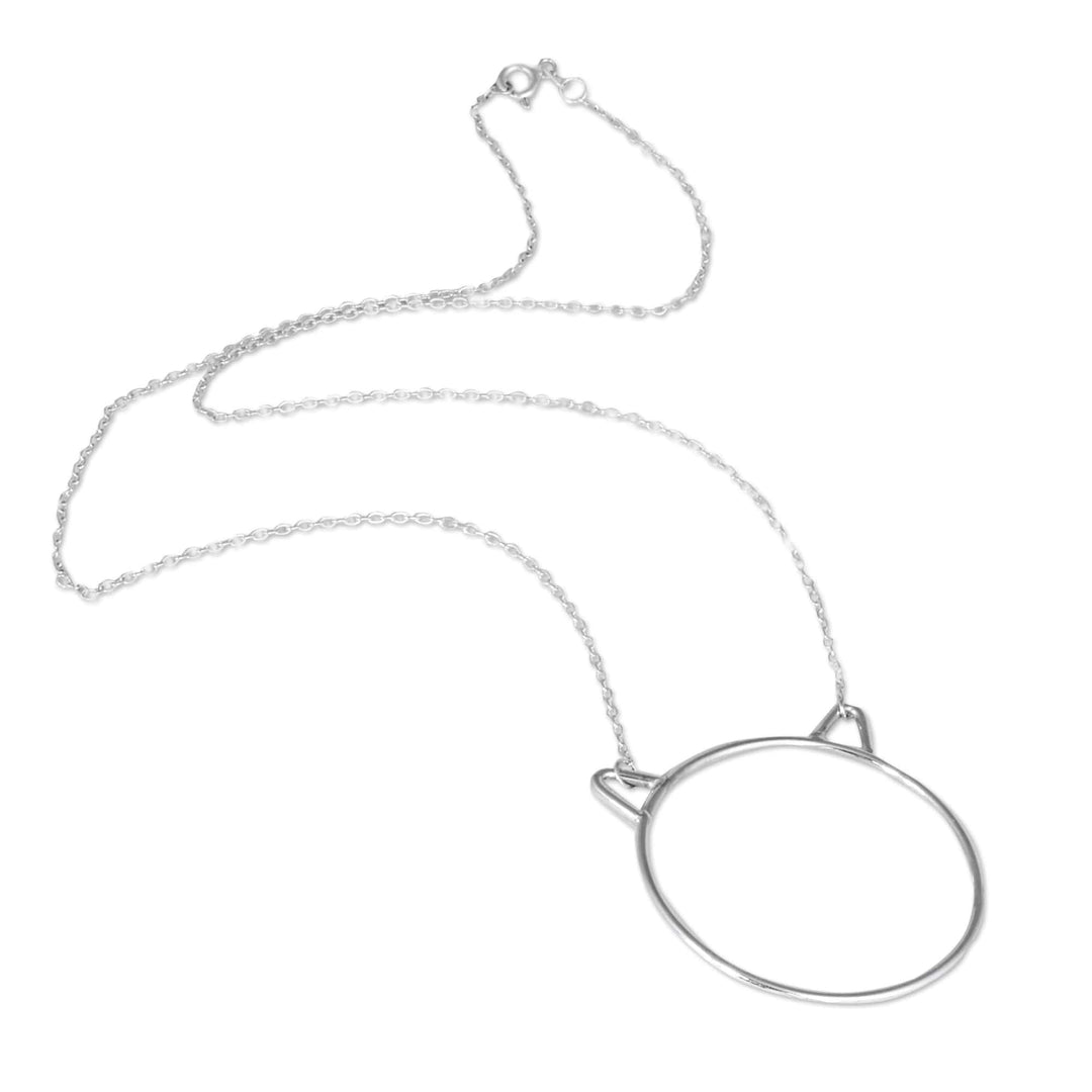 Cat-Themed Minimalist Sterling Silver Pendant Necklace - Purrfection