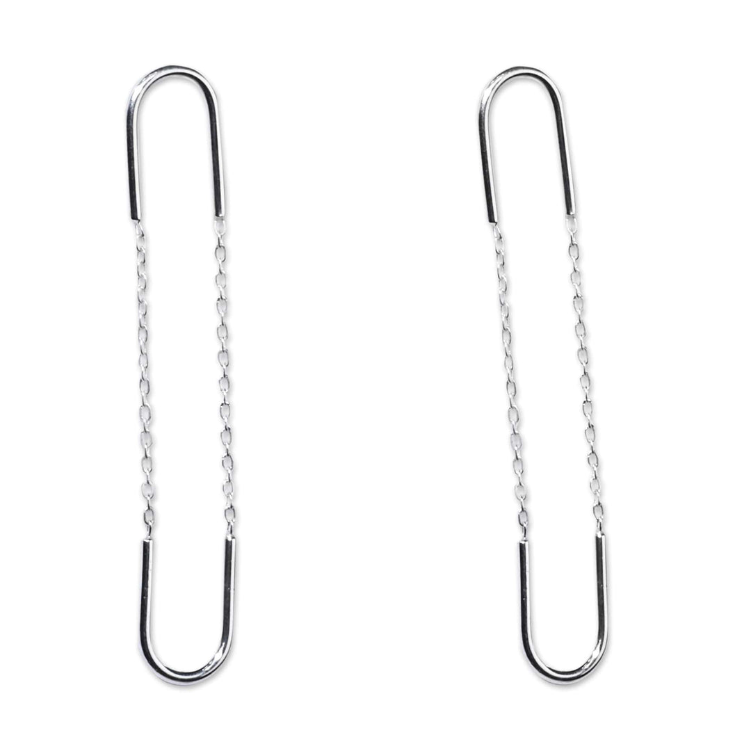 Modern Sterling Silver Dangle Earrings in a Polished Finish - Glow Equilibrium