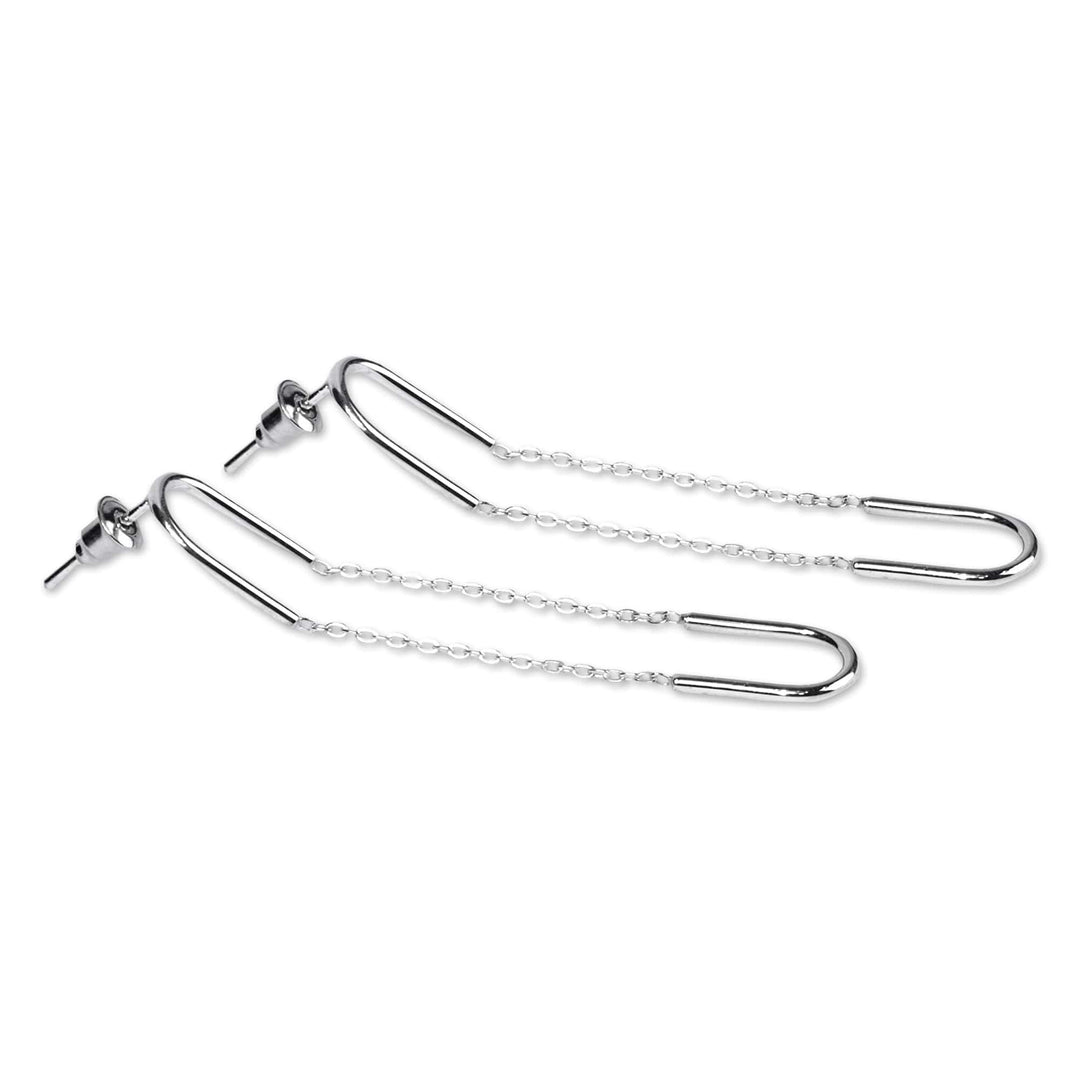Modern Sterling Silver Dangle Earrings in a Polished Finish - Glow Equilibrium