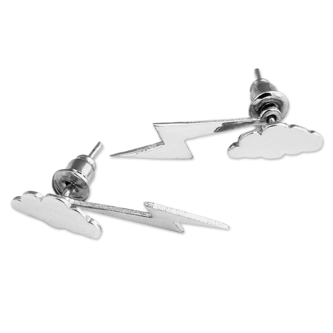 Nature-Themed Bolt Sterling Silver Ear Jacket Earrings - Style Thunder